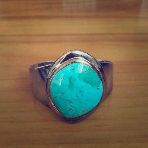 Turquoise & Sterling Silver Bangle - Picture 1 of 5